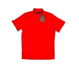 Suslo Couture Mock Neck‎ Men's XL Red Pullover Short Sleeve Shirt NWT